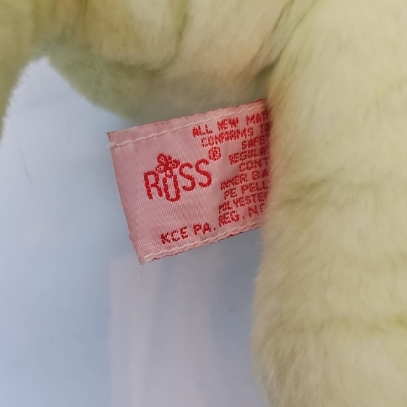 Russ Light Green and Cream Teddy Bear - Picture 6 of 7